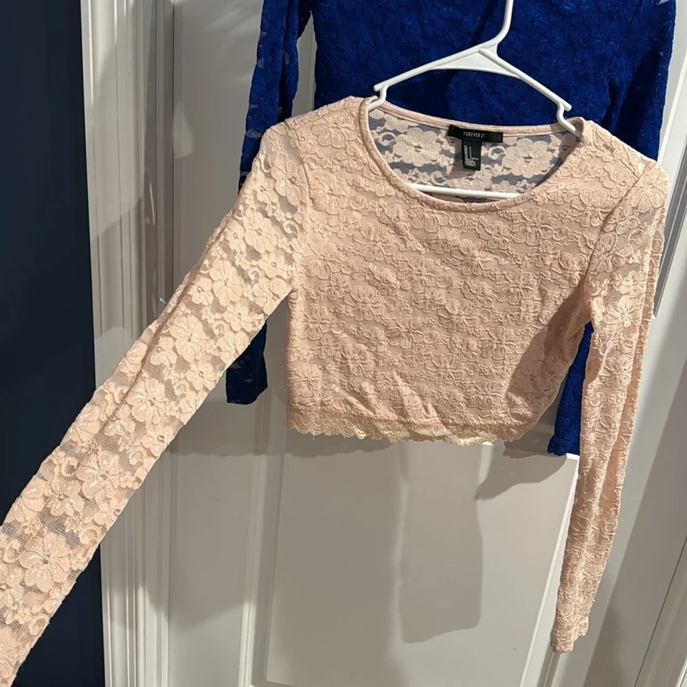Lace Crop top Longsleeve 2pk